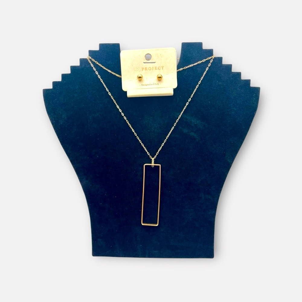 Y/Project Gold Necklace With Rectangular Pendant - image 1